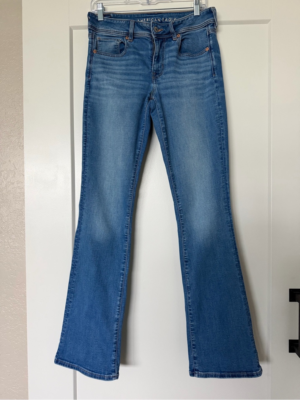 American Eagle Outfitters Blue Flared Wide-Leg Jeans